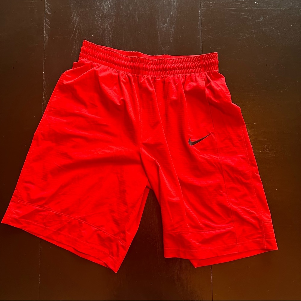 Nike Small Red and Black Athletic Gym Shorts Above Knee Basketball